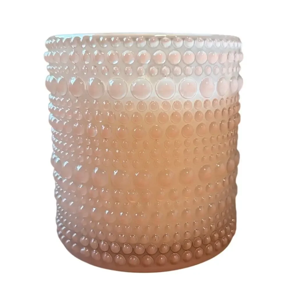 Place & Time Rosewater & Violet 4.9oz Scented Candle in Hobnail Textured Jar NEW